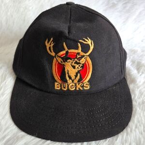 Vintage 90s Bucks Buck The System Snapback hat Black